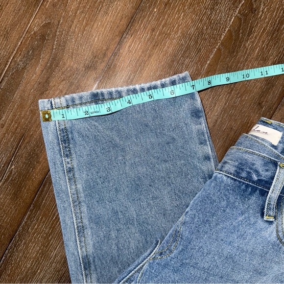 Elan High Rise Jeans Tapered S 24 25 Crossover Waist 90s Ankle Straight Leg Crop - Picture 3 of 11